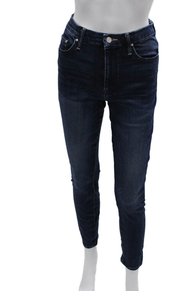Mother Women Skinny High Rise Jeans Blue Viscose Size 27