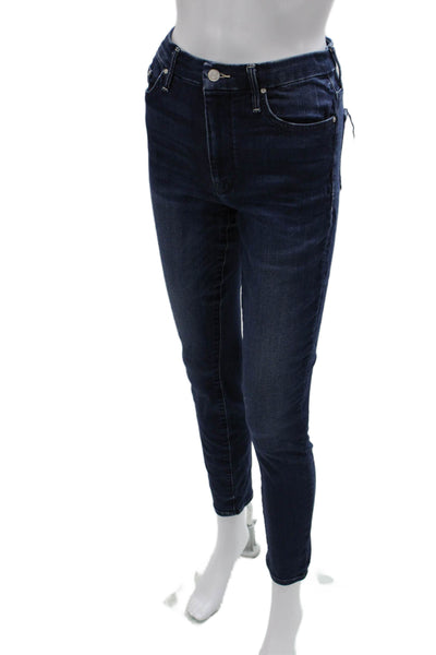 Mother Women Skinny High Rise Jeans Blue Viscose Size 27