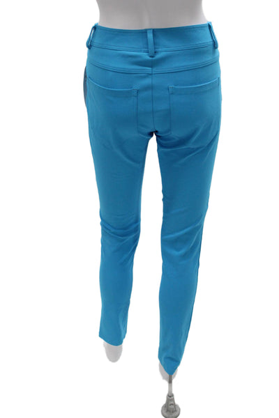 Nina Mclemore Womens Dress Pants Blue Cotton Button Size 2