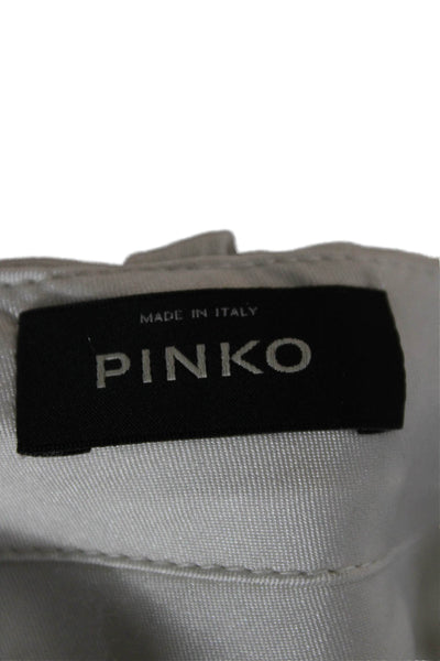 Pinko Womens Cropped Pants Beige Zip Polyester Size 6