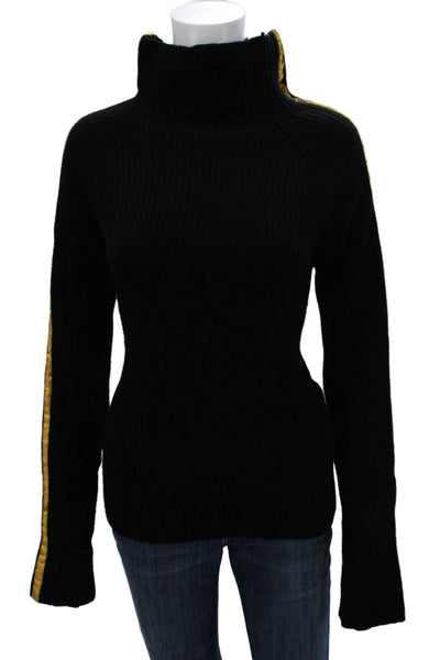 Haider Ackermann Women Cashmere Pullover Sweater Black Turtleneck Size S