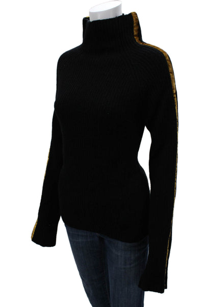 Haider Ackermann Women Cashmere Pullover Sweater Black Turtleneck Size S