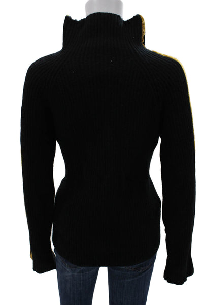 Haider Ackermann Women Cashmere Pullover Sweater Black Turtleneck Size S