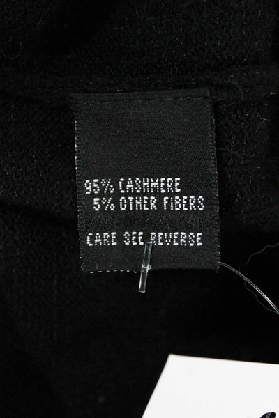 Carmen Marc Valvo Women Cardigan Set Black Cashmere Square Neck 3/4 Slv Size M