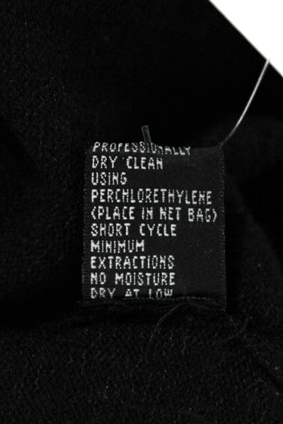 Carmen Marc Valvo Women Cardigan Set Black Cashmere Square Neck 3/4 Slv Size M