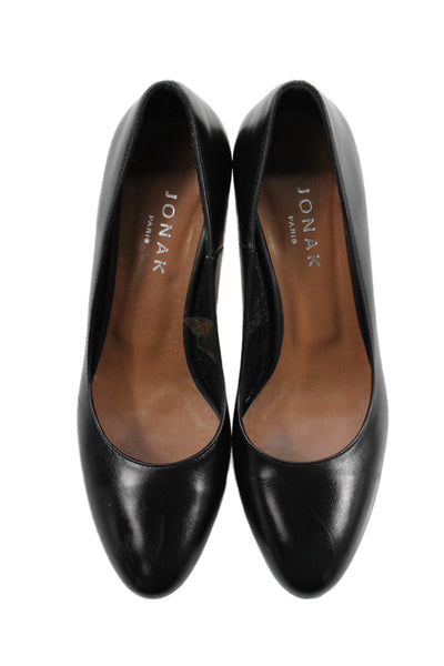 Jonak Womens Leather Slide On Classic Pumps Black Size 36 6