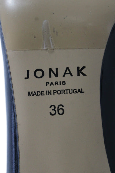 Jonak Womens Leather Slide On Classic Pumps Black Size 36 6