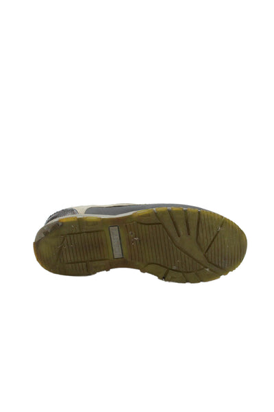 Lanvin Mens Suede Color Block Low Top Athletic Sneakers Shoes Brown Green Sz 9