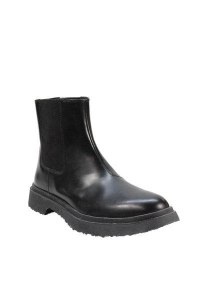 Camper Mens Leather Slip On Ankle Boots Shoes Black Size 43