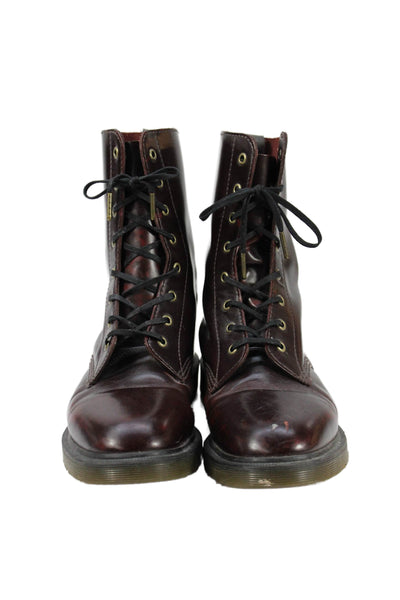 Dr. Martens Mens Leather Lace Up Combats Boots Shoes Brown Size 10