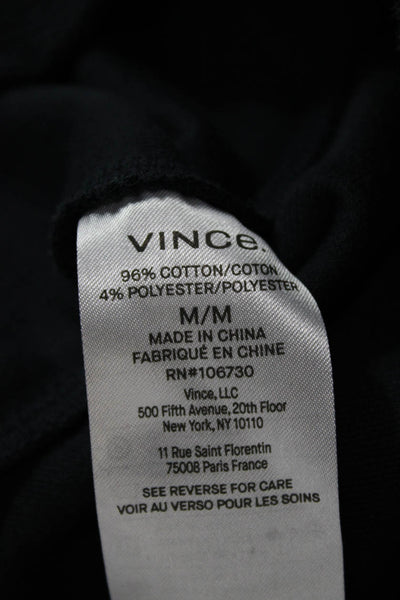 Vince Mens Cotton Textured Collar Short Sleeve Button Down Shirt Navy Size M