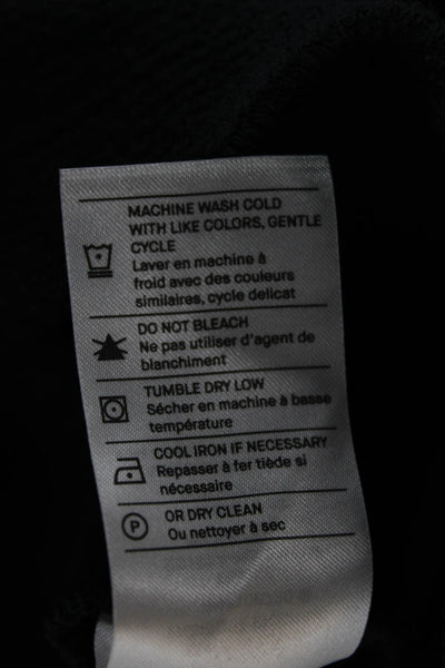 Vince Mens Cotton Textured Collar Short Sleeve Button Down Shirt Navy Size M