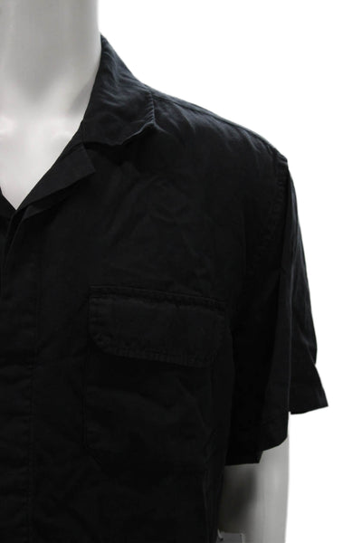 Saturdays NYC Mens Gibson Pigment Dyed Short Sleeve Shirt Black Size L