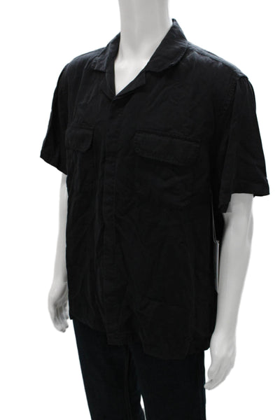 Saturdays NYC Mens Gibson Pigment Dyed Short Sleeve Shirt Black Size L