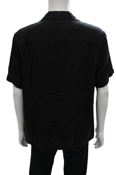 Saturdays NYC Mens Gibson Pigment Dyed Short Sleeve Shirt Black Size L