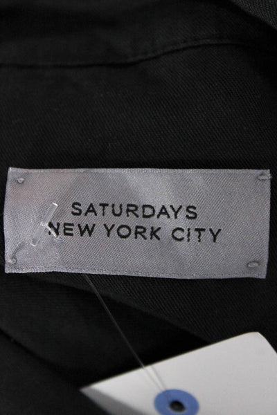 Saturdays NYC Mens Gibson Pigment Dyed Short Sleeve Shirt Black Size L