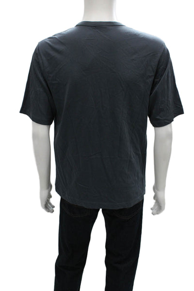 Dries Van Noten Mens T-Shirt Gray Cotton Graphic Crew Neck Size S