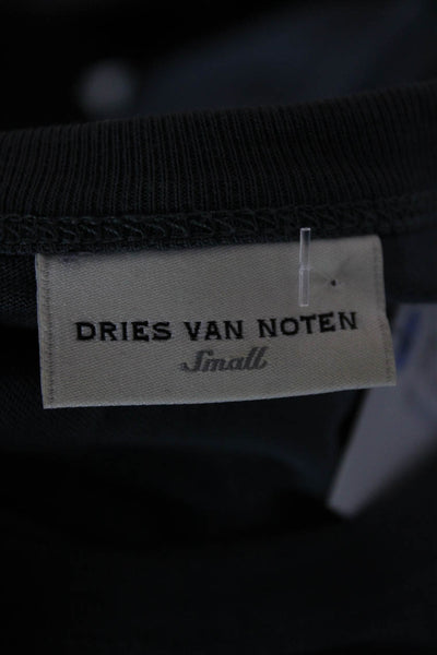 Dries Van Noten Mens T-Shirt Gray Cotton Graphic Crew Neck Size S