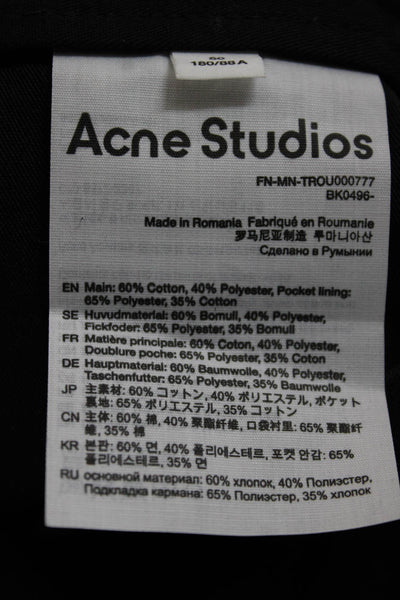 ACNE Studios Mens Cropped Pants Black Zip Size 50