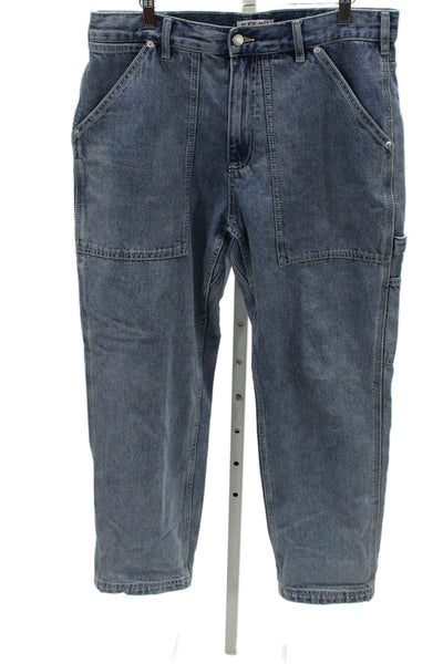 Alex Mill Mens Straight Blue Cotton Jeans High Rise Zip Size 34