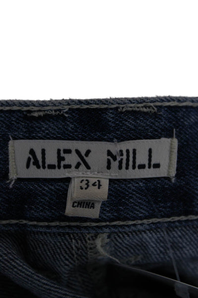 Alex Mill Mens Straight Blue Cotton Jeans High Rise Zip Size 34