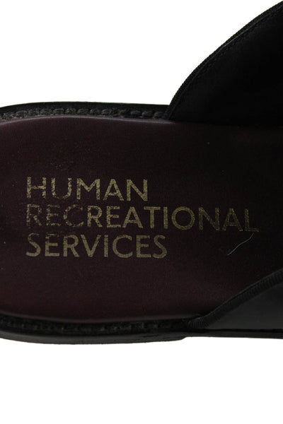 Human Recreational Services Mens Leather Slip On Mules Shoes Black Size 14