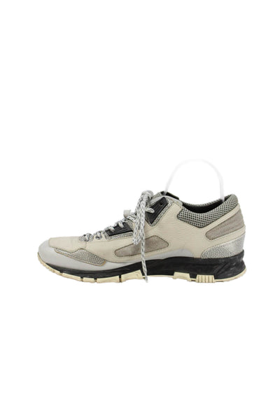 Lanvin Mens Suede Leather Lace Up Athletic Sneakers Shoes Beige Size 7
