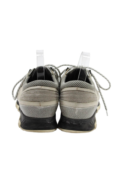 Lanvin Mens Suede Leather Lace Up Athletic Sneakers Shoes Beige Size 7