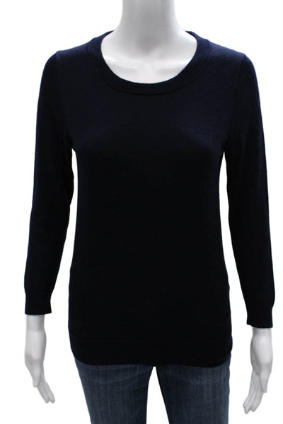 J Crew Womens Cashmere Blend Crewneck Pullover Sweater Blue Size S