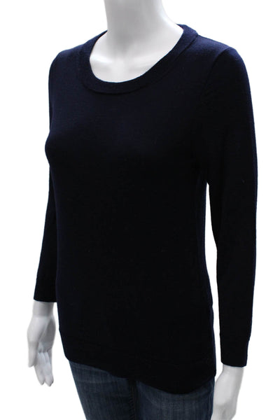 J Crew Womens Cashmere Blend Crewneck Pullover Sweater Blue Size S
