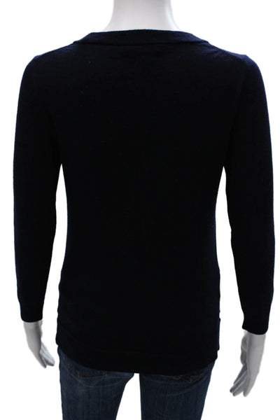 J Crew Womens Cashmere Blend Crewneck Pullover Sweater Blue Size S