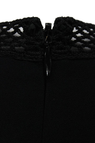 ALC Womens Black High Neck Long Sleeve Tunic Blouse Zip Polyester Blend Size 0