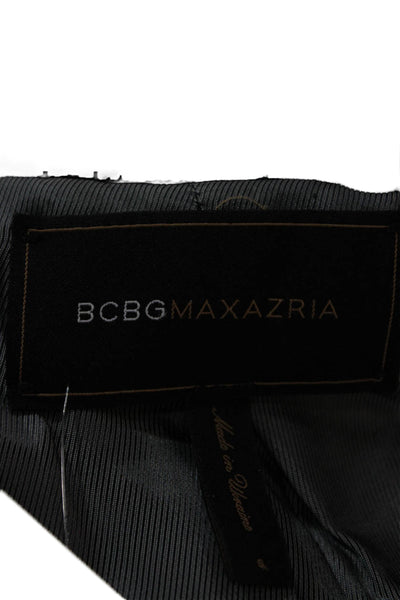 BCBGMAXAZRIA Women Black Wool Overcoat Button Long Sleeve Size S