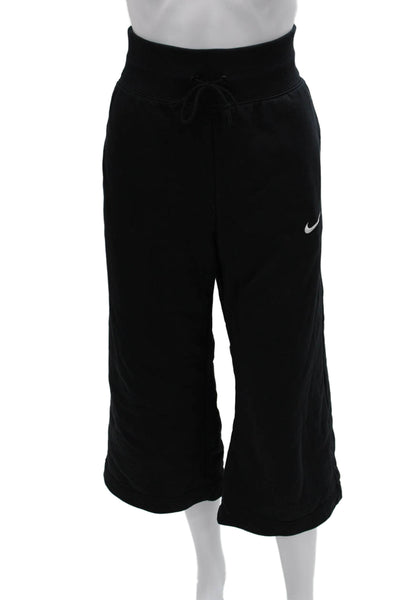 Nike Womens Black Sweatpants Drawstring 80% Cotton Size M