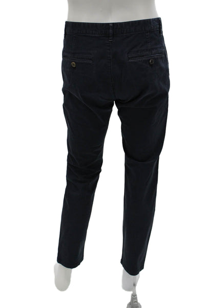 Theory Mens Blue Cotton Chino Pants Button Closure Size 32