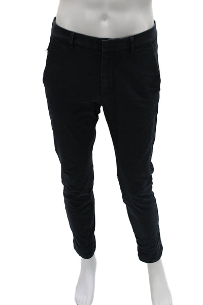 Boss Hugo Boss Mens Blue Cotton Chino Pants Zip Closure Size 30