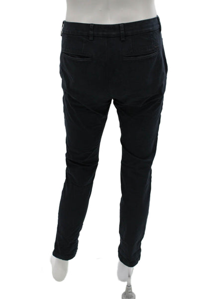 Boss Hugo Boss Mens Blue Cotton Chino Pants Zip Closure Size 30