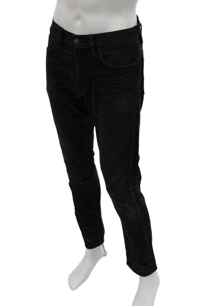 Denim & Supply By Ralph Lauren Mens Black Skinny Jeans Button Fly Size 31
