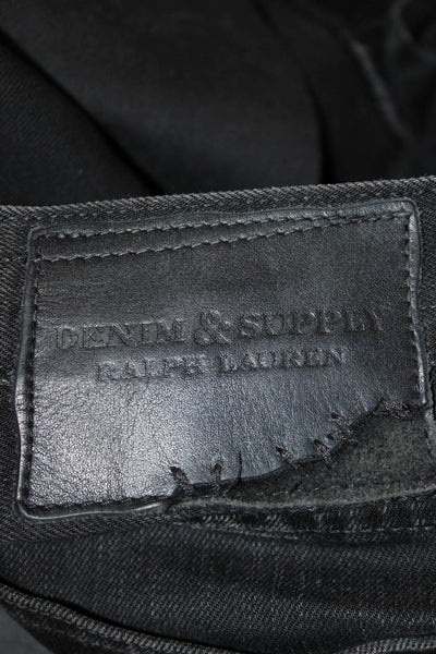 Denim & Supply By Ralph Lauren Mens Black Skinny Jeans Button Fly Size 31