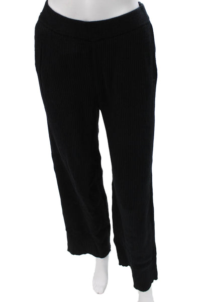 ATM Womens Sweater Set Black V-Neck Button Cotton Long Sleeve Size XS