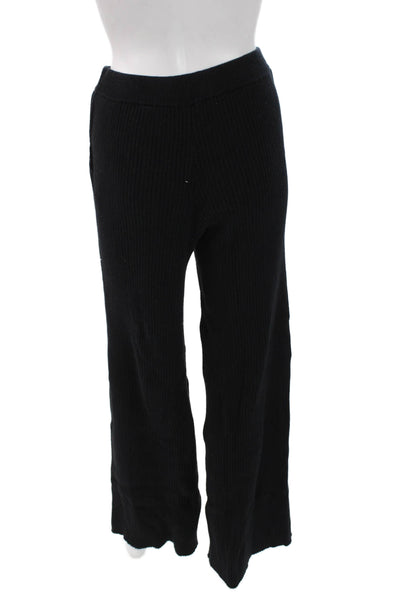 ATM Womens Sweater Set Black V-Neck Button Cotton Long Sleeve Size XS