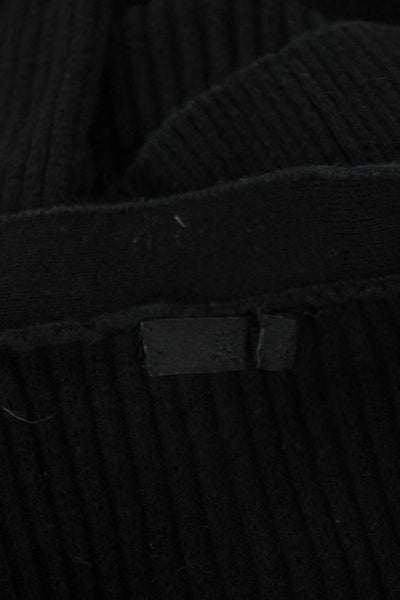ATM Womens Sweater Set Black V-Neck Button Cotton Long Sleeve Size XS