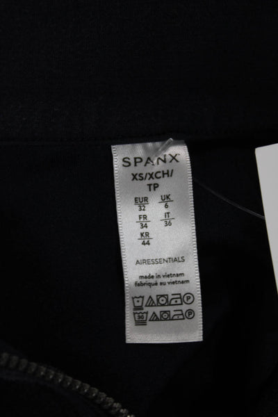 SPANX® Womens Pullover Sweatshirt Blue Modal Collared Zip Long Sleeve Size XS