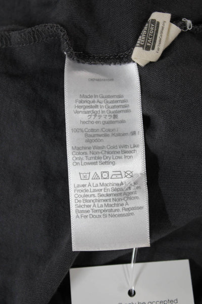 Madewell Women Cropped Gray Cotton T-Shirt Short Sleeve Round Neck Size S