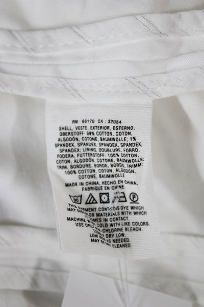 Hei Hei Women Blazer White Cotton Spandex Long Sleeve Button Size S