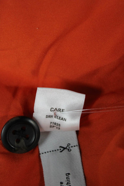 Buckley Womens Blazer Orange Polyester Blend Button Long Sleeve Size 8