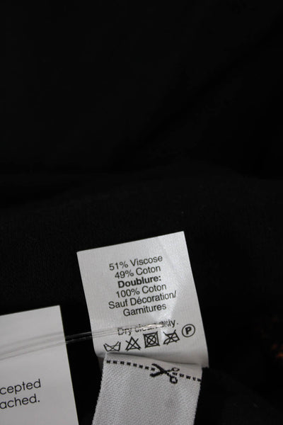 Madewell Women Shift Dress Black Long Sleeve Round Neck Knee Length Size M