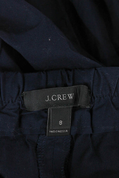 J Crew Women Paperbag Pants Blue Cotton Tie Size 8