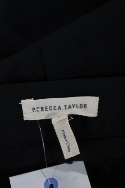 Rebecca Taylor Womens Ankle Leggings Black Polyester Zip Inseam 28 Size 2