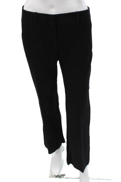 Theory Women Dress Pants Black Wool Blend Button Closure Size 2